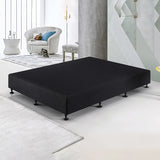 NNEDSZ Palermo King Single Ensemble Bed Base Midnight Black Linen Fabric