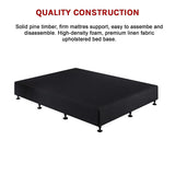 NNEDSZ Palermo King Single Ensemble Bed Base Midnight Black Linen Fabric
