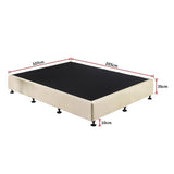 NNEDSZ Palermo King Single Ensemble Bed Base Platinum Natural Sand Linen Fabric