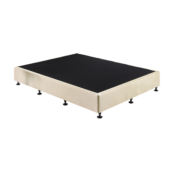 NNEDSZ Palermo King Single Ensemble Bed Base Platinum Natural Sand Linen Fabric