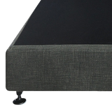 NNEDSZ Palermo King Ensemble Bed Base Platinum Graphite Linen Fabric