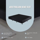 NNEDSZ Palermo King Ensemble Bed Base Midnight Black Linen Fabric