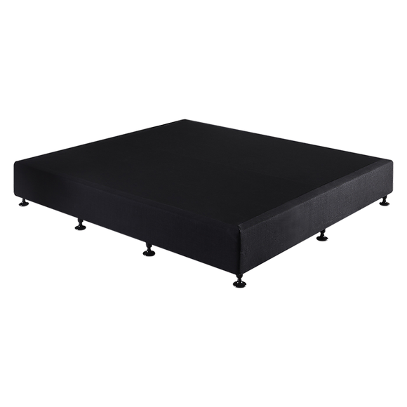 NNEDSZ Palermo King Ensemble Bed Base Midnight Black Linen Fabric