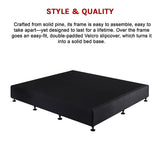 NNEDSZ Palermo King Ensemble Bed Base Midnight Black Linen Fabric