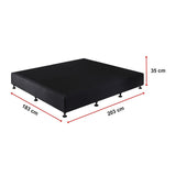 NNEDSZ Palermo King Ensemble Bed Base Midnight Black Linen Fabric