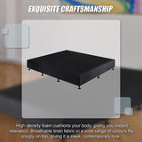 NNEDSZ Palermo King Ensemble Bed Base Midnight Black Linen Fabric