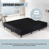 NNEDSZ Palermo King Ensemble Bed Base Midnight Black Linen Fabric