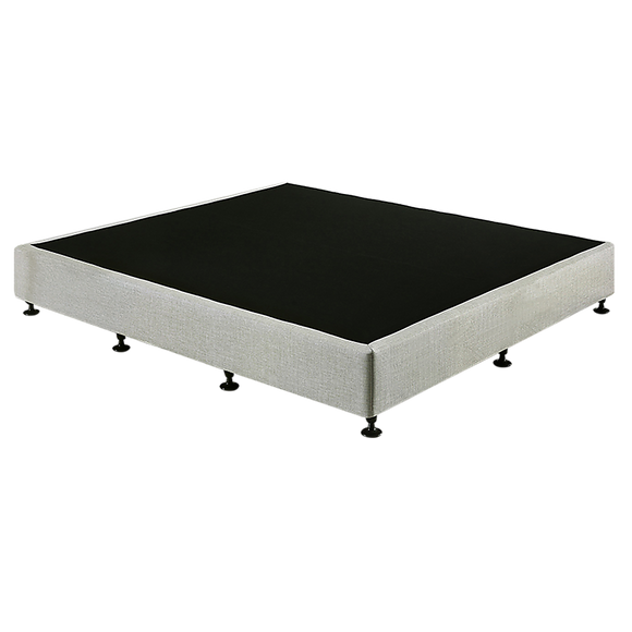 NNEDSZ Palermo King Ensemble Bed Base Platinum Light Grey Linen Fabric