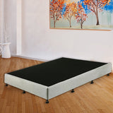 NNEDSZ Palermo King Ensemble Bed Base Platinum Light Grey Linen Fabric