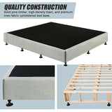 NNEDSZ Palermo King Ensemble Bed Base Platinum Light Grey Linen Fabric
