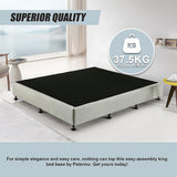 NNEDSZ Palermo King Ensemble Bed Base Platinum Light Grey Linen Fabric