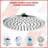 NNEDSZ 200mm Shower Head Round Chrome Showerhead