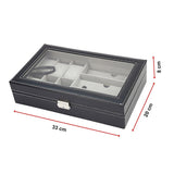 NNEDSZ 6+3 Grid Watch Sunglass Eyeglasses Display Box Case Storage Organizer PU Leather