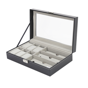 NNEDSZ 6+3 Grid Watch Sunglass Eyeglasses Display Box Case Storage Organizer PU Leather