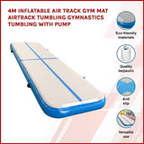 NNEDSZ 4m Inflatable Air Track Gym Mat Airtrack Tumbling Gymnastics Tumbling with Pump