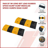 NNEDSZ Pair of 1m Long 60T Load Rubber Speed Bump Hump Modular Speed Humps Road Hump