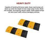 NNEDSZ Pair of 1m Long 60T Load Rubber Speed Bump Hump Modular Speed Humps Road Hump