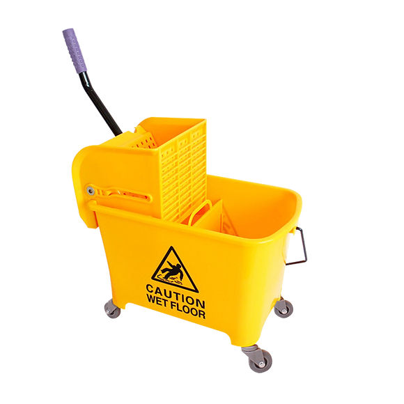 NNEDSZ 20L Deluxe Mop Wringer Bucket Side Press Janitor Commercial Cleaning