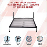 NNEDSZ Palermo Queen Size Wall Bed Mechanism Hardware Kit Diamond Edition
