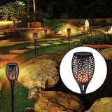 NNEDSZ 10 Pack Solar Torch Lights 96 LED Flickering Lighting Dancing Flame Garden Lamp