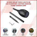 NNEDSZ 10 Pack Solar Torch Lights 96 LED Flickering Lighting Dancing Flame Garden Lamp