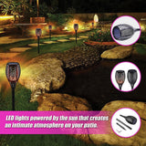 NNEDSZ 10 Pack Solar Torch Lights 96 LED Flickering Lighting Dancing Flame Garden Lamp