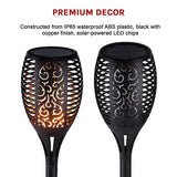 NNEDSZ 10 Pack Solar Torch Lights 96 LED Flickering Lighting Dancing Flame Garden Lamp
