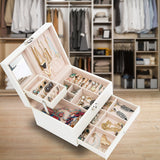 NNEDSZ Jewellery Storage Box Girls Rings Necklaces Display Organiser Storage Case