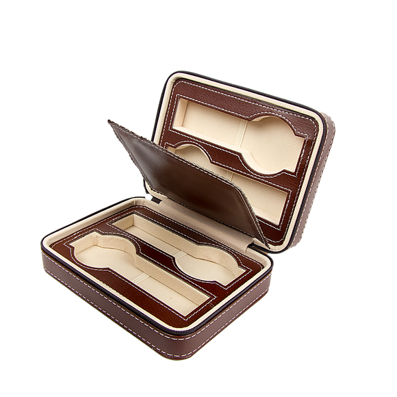 NNEDSZ 4 Watch Box Display Travel Case PU Leather