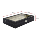 NNEDSZ Watch Box - 24 Slot Luxury Display Case With Framed Glass Lid