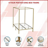 NNEDSZ 4 Four Poster King Bed Frame