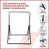NNEDSZ Kids Gymnastics Bars Training Horizontal Bar Monkey Kip Bar Black