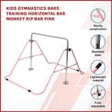 NNEDSZ Kids Gymnastics Bars Training Horizontal Bar Monkey Kip Bar Pink