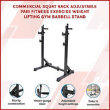 NNEDSZ Commercial Squat Rack Adjustable Pair Fitness Exercise Weight Lifting Gym Barbell Stand
