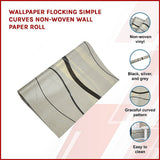 NNEDSZ Wallpaper Flocking Simple Curves Non-woven Wall Paper Roll