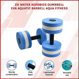NNEDSZ 2x Water Aerobics Dumbbell EVA Aquatic Barbell Aqua Fitness