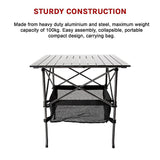 NNEDSZ Folding Collapsible Camping Table Caravan RV Heavy Duty Steel & Aluminium
