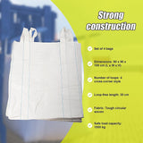 NNEDSZ 4 x 1 tonne FIBC Polypropylene UV Rated Builder / Bulk / Landscape Bags