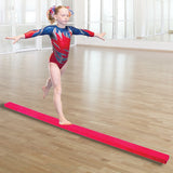 NNEDSZ 2.4m (8FT) Gymnastics Folding Balance Beam Pink Synthetic Suede