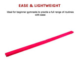 NNEDSZ 2.4m (8FT) Gymnastics Folding Balance Beam Pink Synthetic Suede