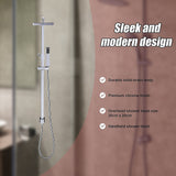 NNEDSZ WELS 8" Rain Shower Head Set Square Dual Heads Faucet High Pressure Hand Held