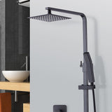 NNEDSZ WELS 8" Rain Shower Head Set Square Dual Heads Faucet High Pressure Hand Held