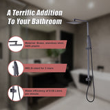 NNEDSZ WELS 8" Rain Shower Head Set Square Dual Heads Faucet High Pressure Hand Held