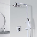 NNEDSZ WELS 8" Rain Shower Head Set Square Dual Heads Faucet High Pressure With Mixer