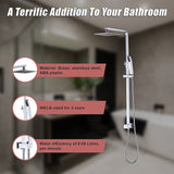 NNEDSZ WELS 8" Rain Shower Head Set Square Dual Heads Faucet High Pressure With Mixer