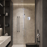 NNEDSZ WELS 8" Rain Shower Head Set Square Dual Heads Faucet High Pressure With Mixer