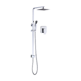 NNEDSZ WELS 8" Rain Shower Head Set Square Dual Heads Faucet High Pressure With Mixer
