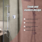 NNEDSZ WELS 8" Rain Shower Head Set Square Dual Heads Faucet High Pressure With Mixer