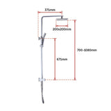 NNEDSZ WELS 8" Rain Shower Head Set Square Dual Heads Faucet High Pressure With Mixer