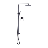 NNEDSZ WELS 8" Rain Shower Head Set Square Dual Heads Faucet High Pressure With Mixer